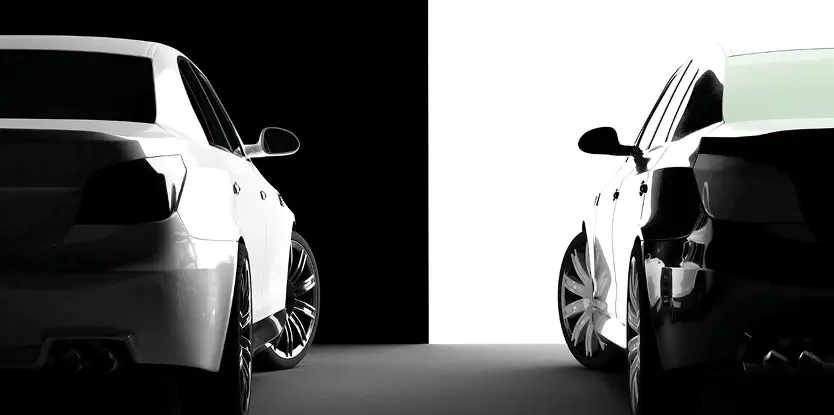 black and white sports cars